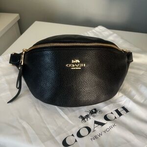 Coach Black Leather Belt Bag